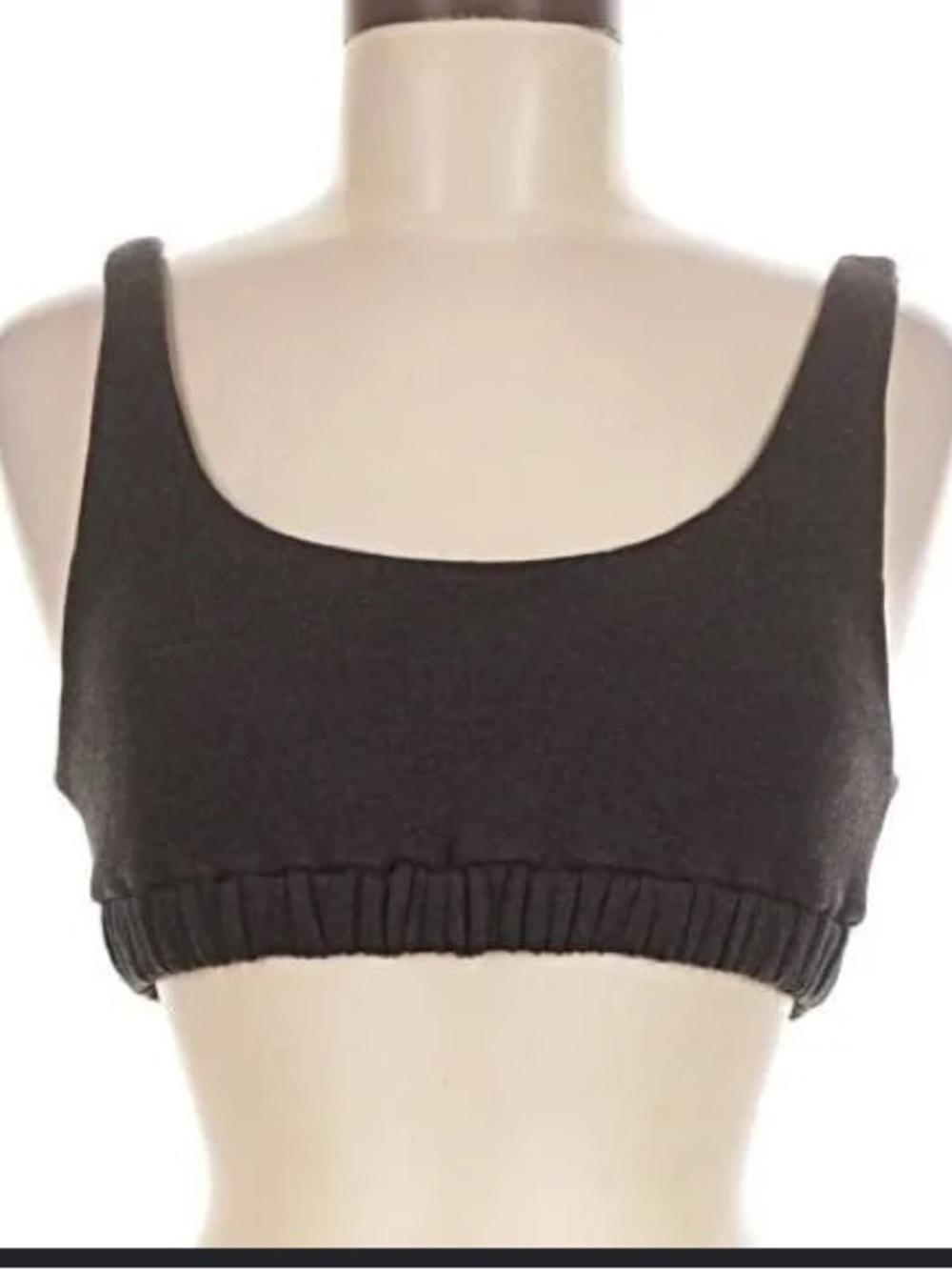 DONNI Black Elastic-Hem Cropped Tank